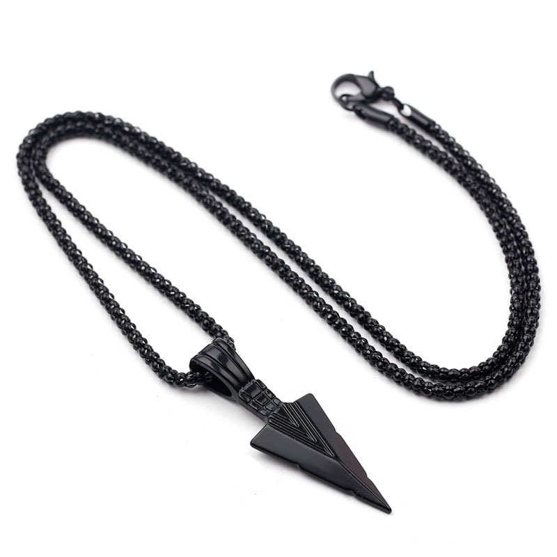 Mens Necklace Chain with Arrow Jewellery Pendant Hip Punk Rock Hop