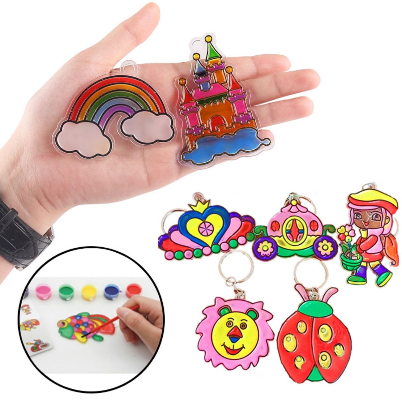 5pcs Creative Diy Cartoon Window Painting Toys Color Filling Sets Drawing  Board Kids Birthday Christmas New Year Gift Craft Toy - Toys & Games - Temu
