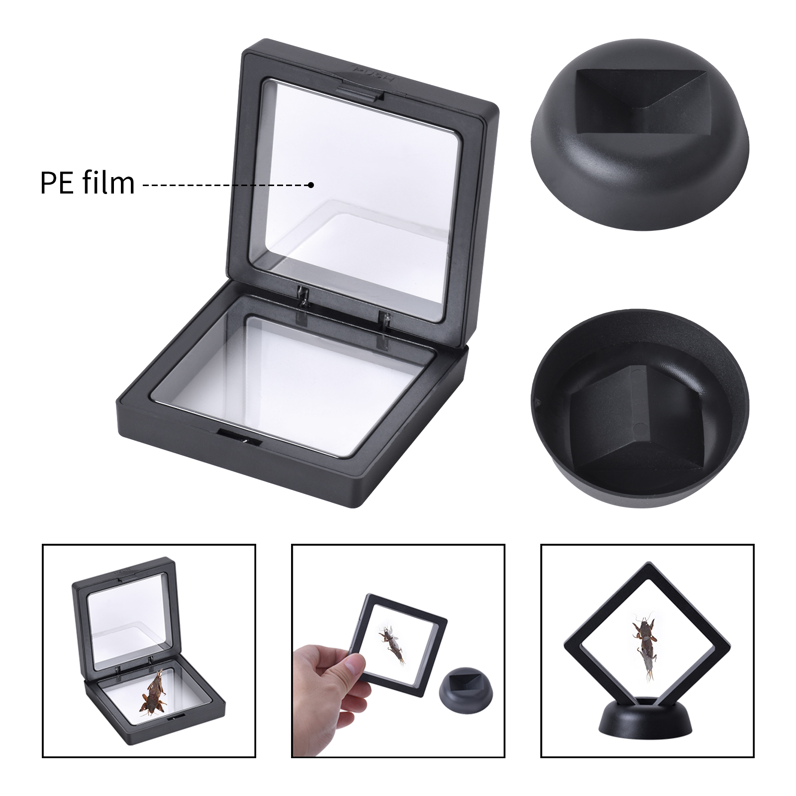 5/10pcs Display Box 3D Floating Frame Holder Stand Box Clear Jewelry Ring  Coin Display Case Necklace Display Holder - AliExpress