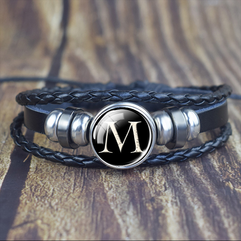 m letter bracelet men
