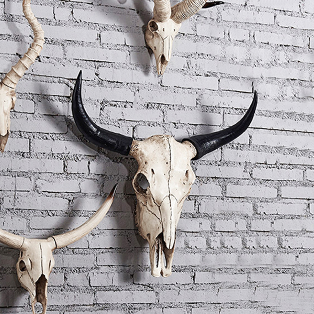 Cow Skull Head Wall Hanging Decoration 3d Animal Statues - Temu