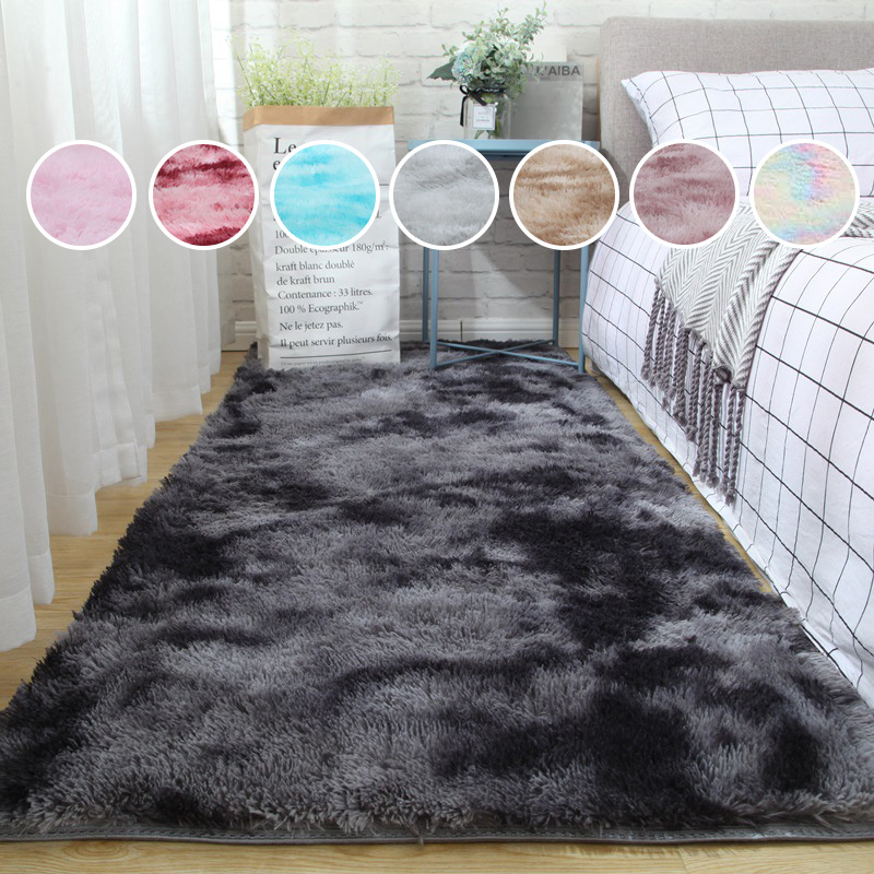 

1pc Vibrant Tie-dye Thickened Shaggy Rug - Perfect For Living Room, Bedroom, And Bedside!