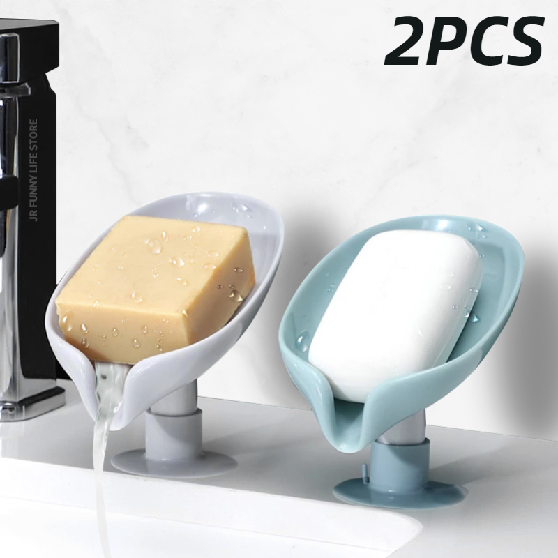 1 PC Suction Cup Soap Dish Draining Holder Bar Saver Tray Bathroom Shower Rack