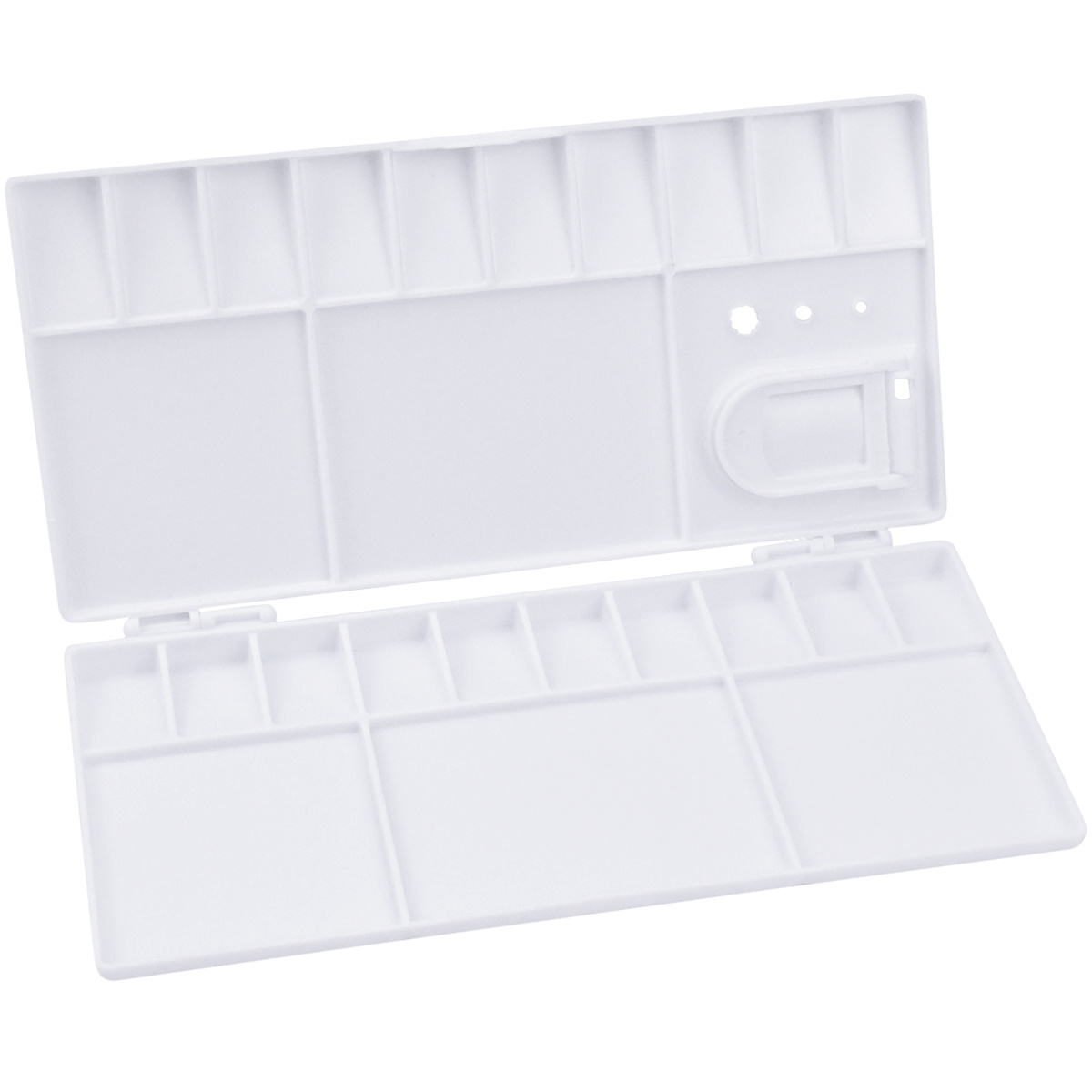 Plastic Rectangular Painting Palette With Thumb Hole and 5 Large 18 Small  Wells 