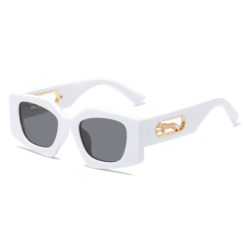 Irregular Thick Frame Sunglasses Women's Leopard Novelty Glasses Metal  Cutout Frame Shades Unisex Uv4000 For Women Ladies - Temu
