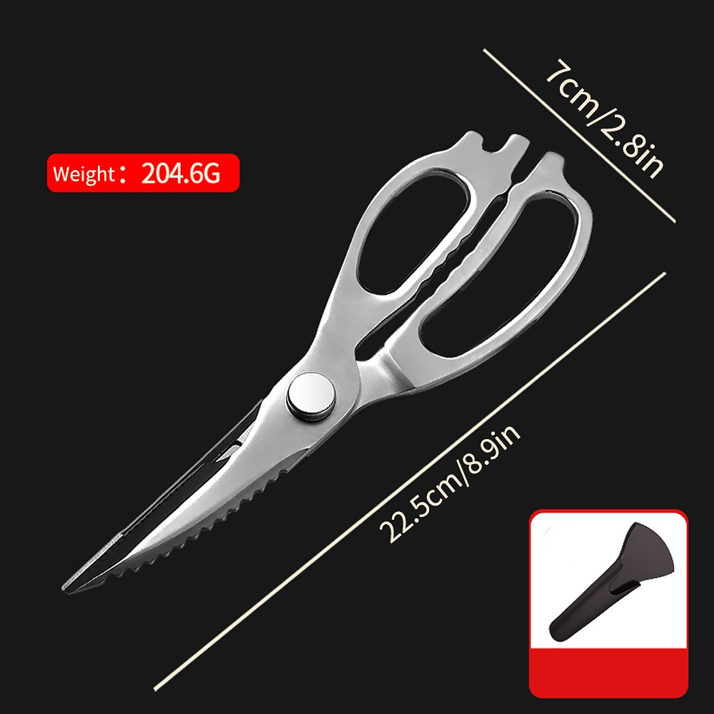 1 pc Kitchen scissors panda style scissors function stainless steel strong  duck fish chicken bone scissors food scissors supplement barbecue shears