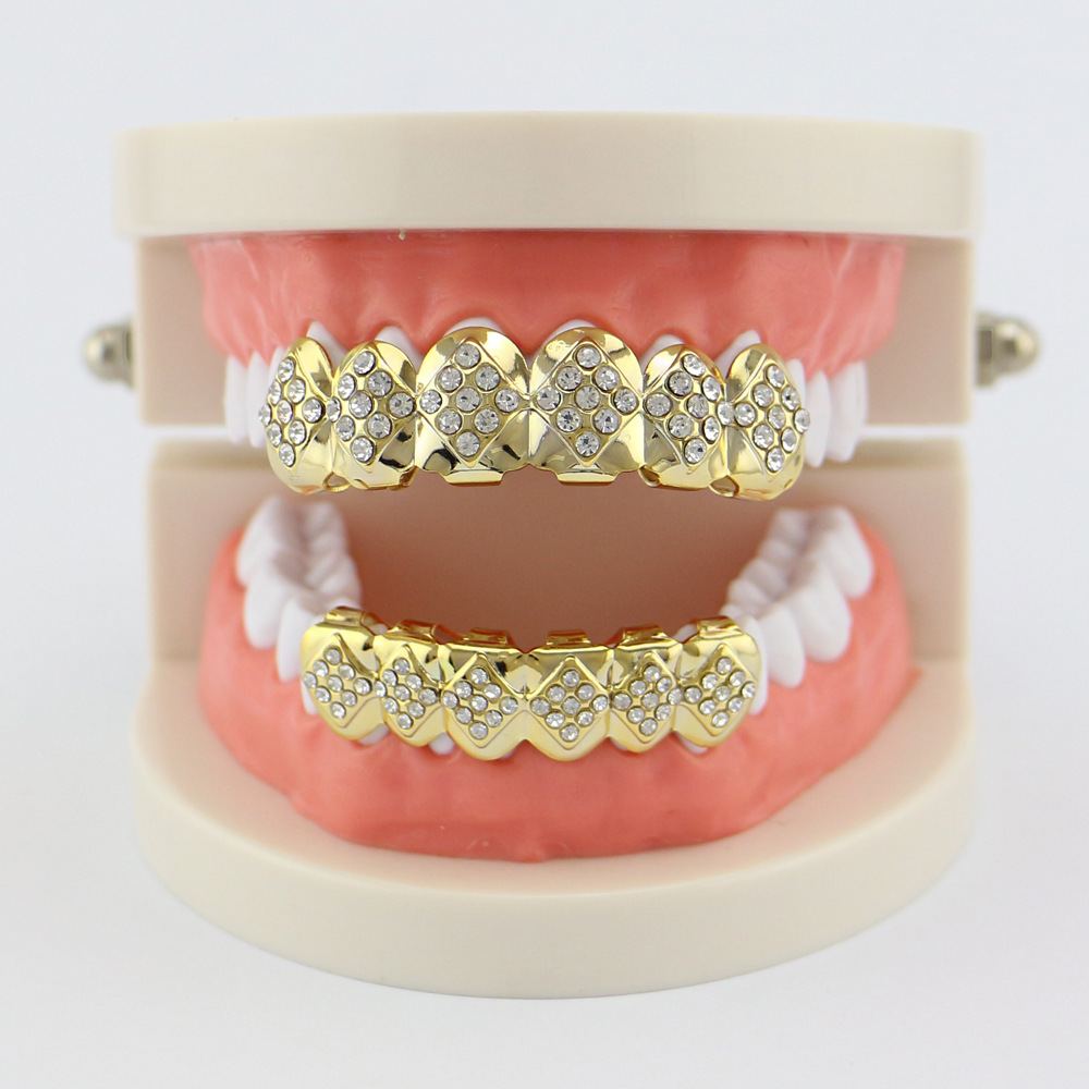 Grillz de dientes chapados en de 18 quilates juego de - Temu