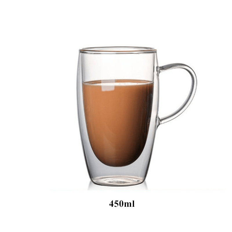 Sirotan Double Wall Glass Heat Resistant 2 Layer Seal Cafe Cup Mug