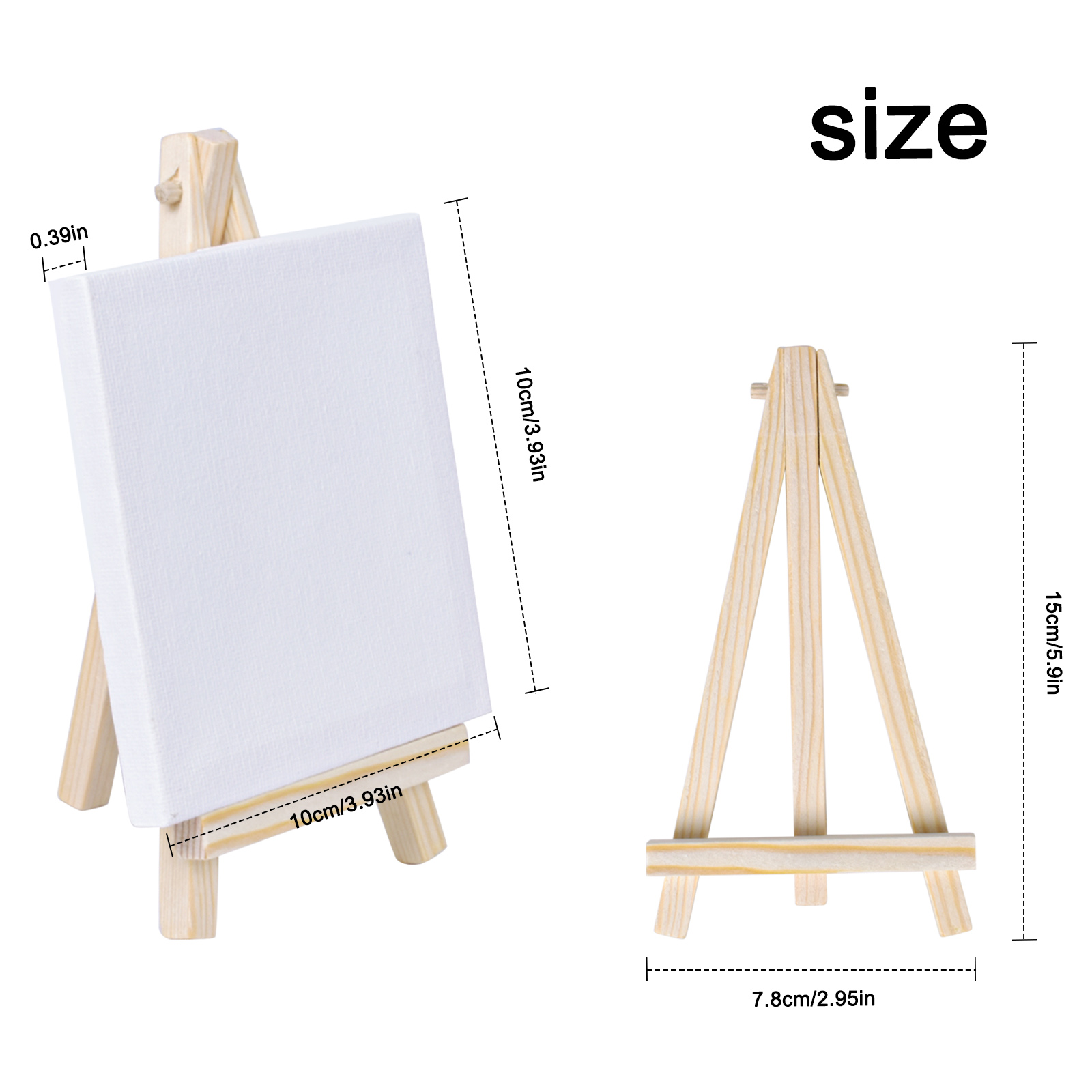 Mini Canvas And Natural Wood Easel Set For Art Painting Drawing Craft  Wedding Supply MIS