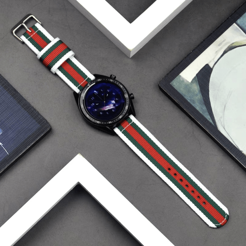 Canvas Strap for Samsung Galaxy Watch 4 Red Stripe