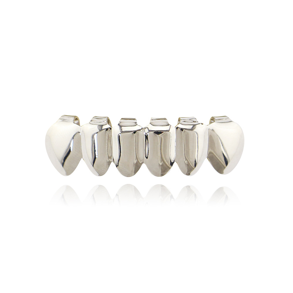 Plated Hip Hop Teeth Grills Top & Bottom Brace for Perfect Smile