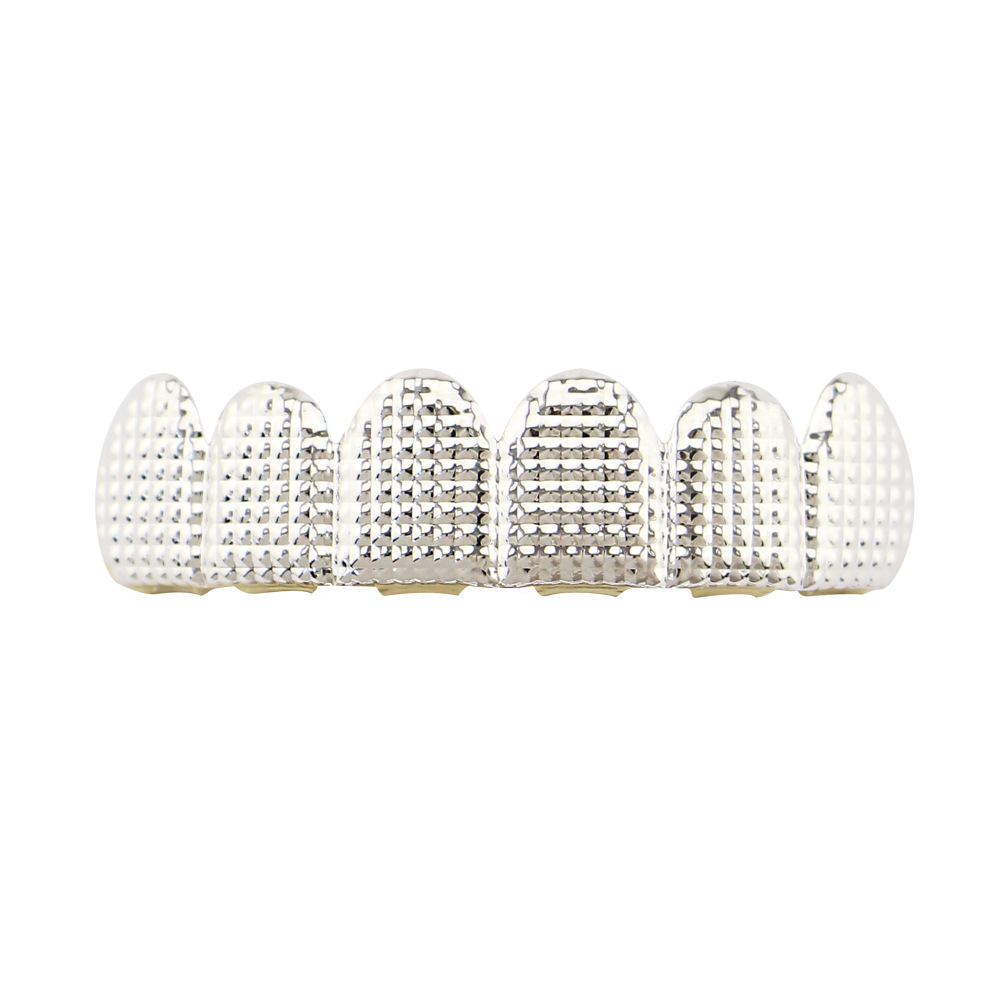 Plated Hip Hop Teeth Grills Top & Bottom Brace for Perfect Smile