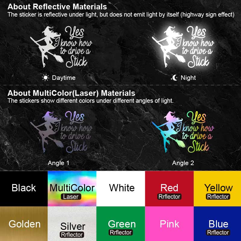 Witch Drive Stick Car Stickers Waterproof Vinyl Decal Car Styling Acc