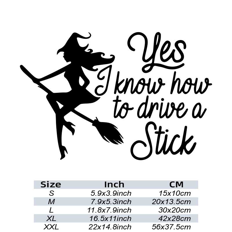 Witch Drive Stick Car Stickers Waterproof Vinyl Decal Car Styling Acc
