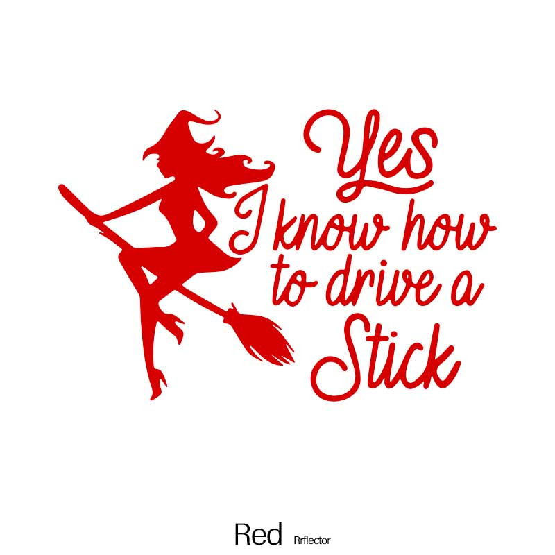 Witch Drive Stick Car Stickers Waterproof Vinyl Decal Car Styling Acc