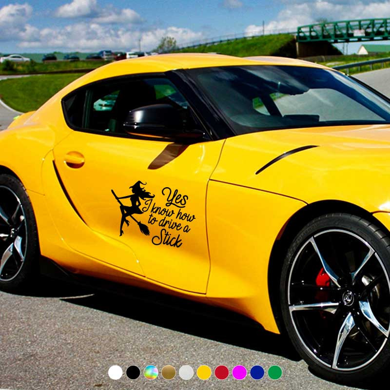 Witch Drive Stick Car Stickers Waterproof Vinyl Decal Car Styling Acc