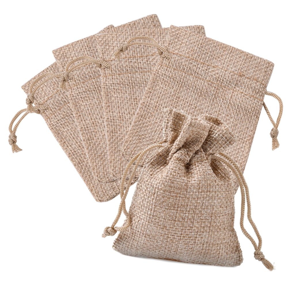 Burlap hot sale cinch bags