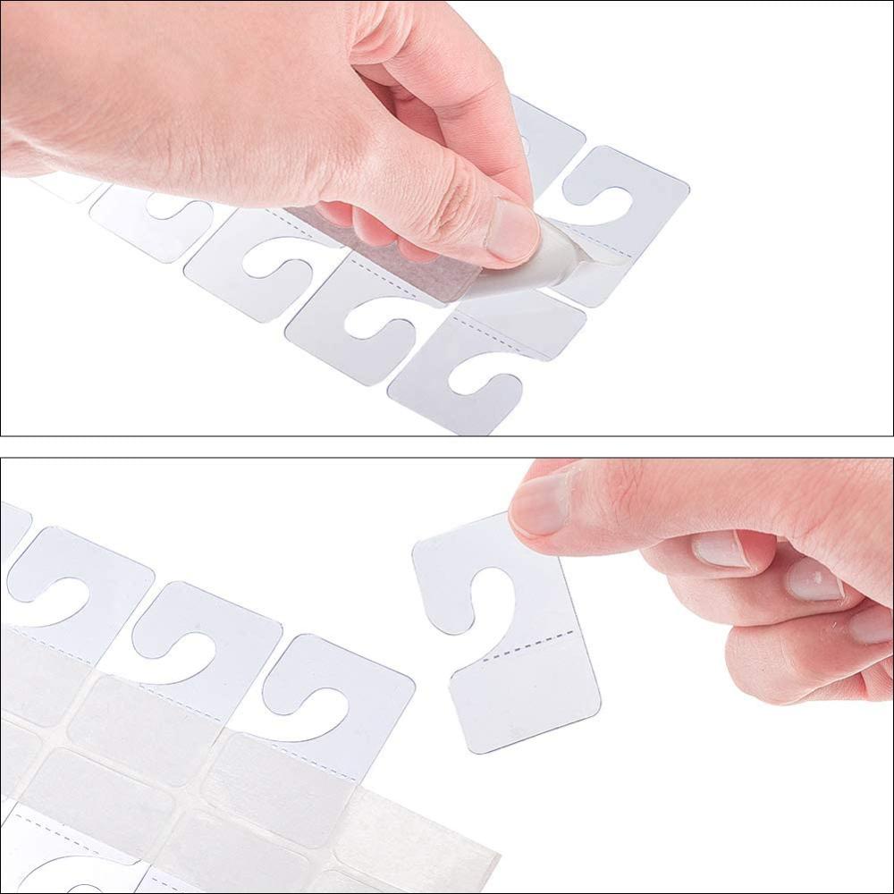 200 PCS Hook Clear Sticky Tabs Adhesive Hang Self Hanging Plastic