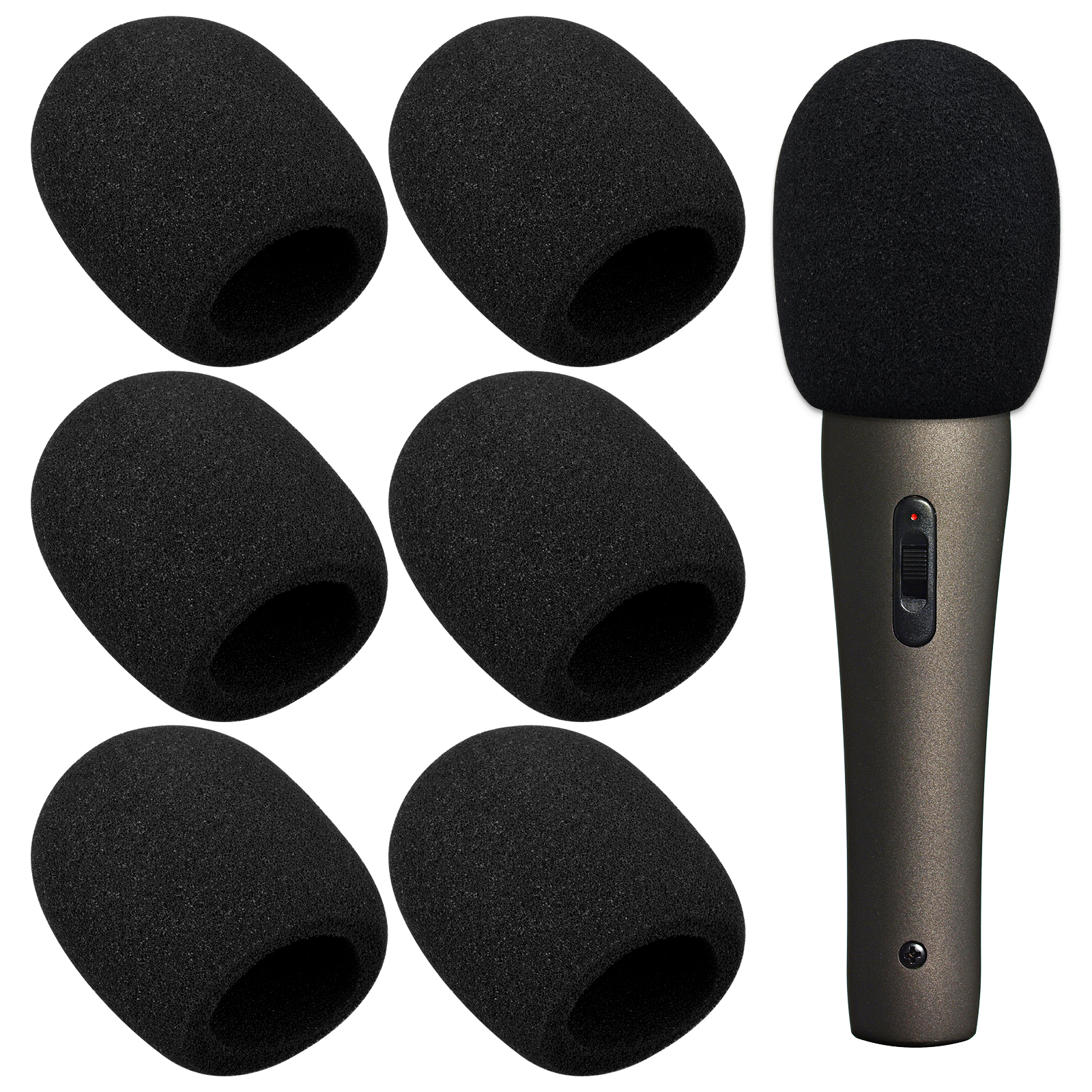 Cubierta de micrófono – Fundas de micrófono de espuma para parabrisas  adecuadas para la mayoría de micrófonos de mano estándar, 6 unidades