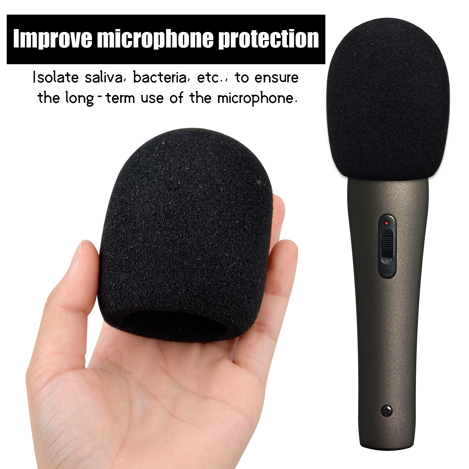OriGlam 5pcs espuma micrófono cubierta mano micrófono parabrisas, cubierta  de micrófono cubierta de espuma, protección de la cubierta del micrófono