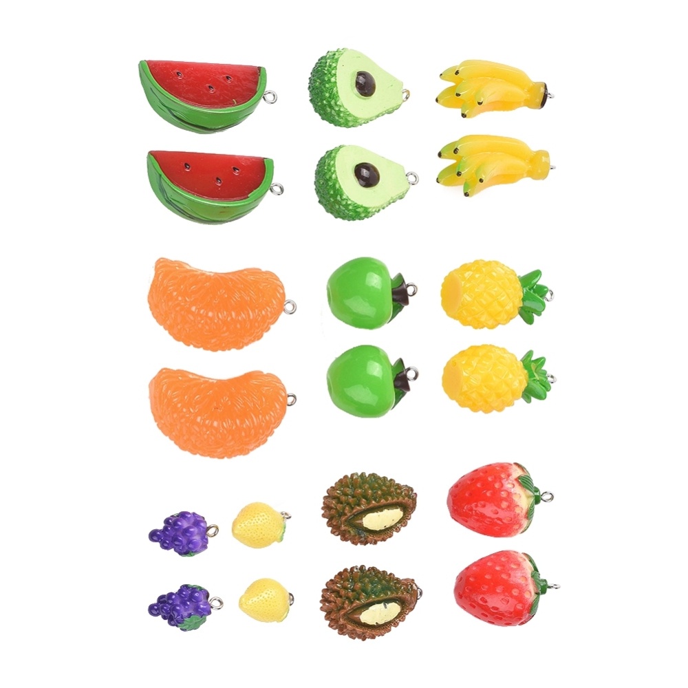 45pcs Fruit Charms Enamel Peach Grape Orange Cherry Persimmon Banana Strawberry Charm Pendant for Jewelry Making,Temu