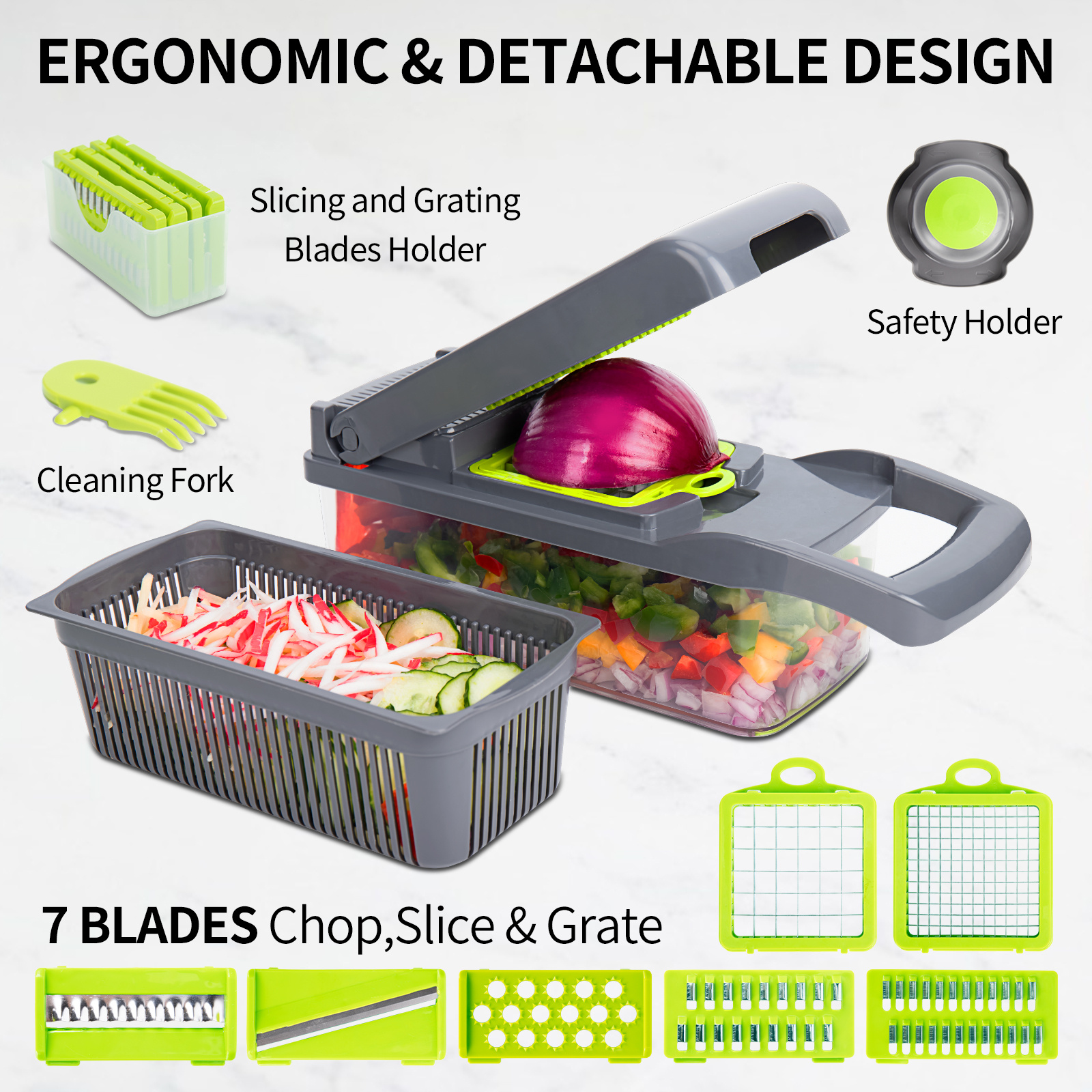 1 Pc Vegetable Cutting Machine | Multi functional Vegetable Cutter