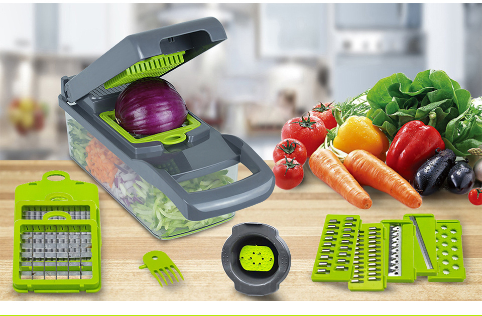 GCP Products New Multifunctional Kitchen Chopping Artifact Vegetable Slicer  Cutter+Container