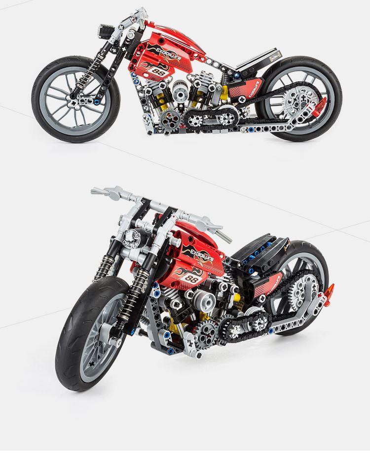 Tirff Technic Moto de Blocs de Construction, 782 Pièces MOC Moto Je