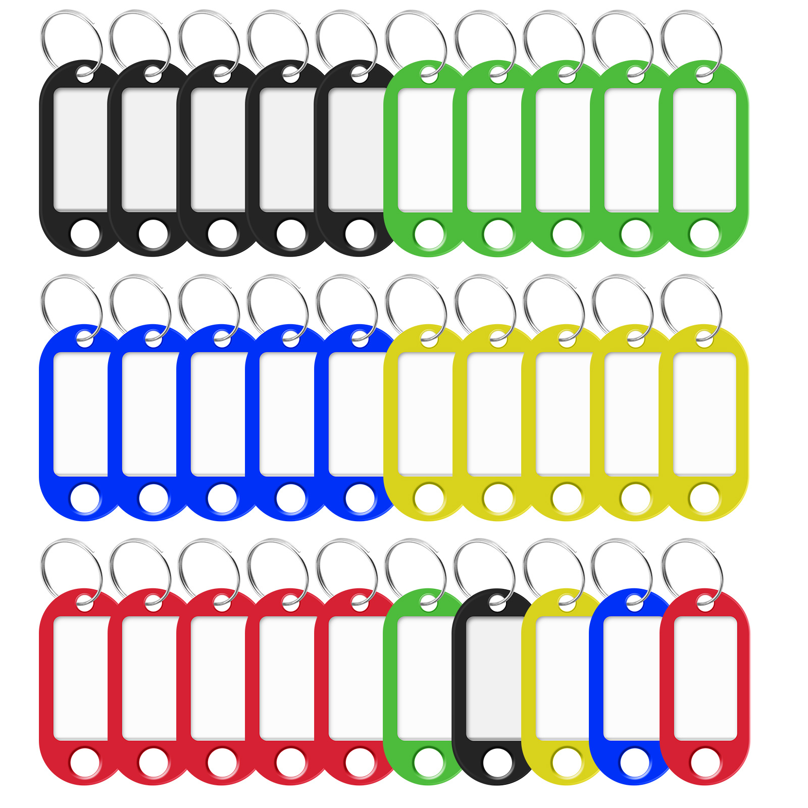 50 pack Durable Key Tags with Labels and Split Rings - Perfect for Labeling  Keys, Pets, Luggage, and More - Available in 5 Colors