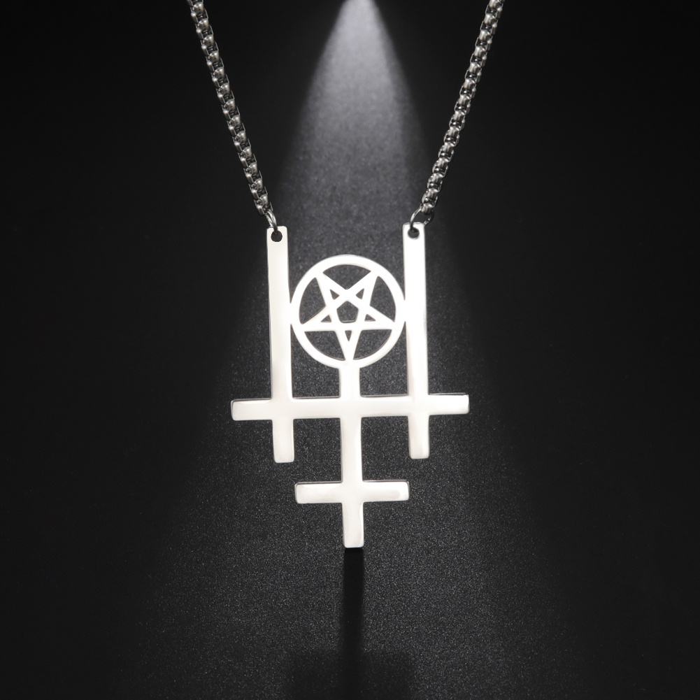 Inverted Cross & Pentagram Pendant