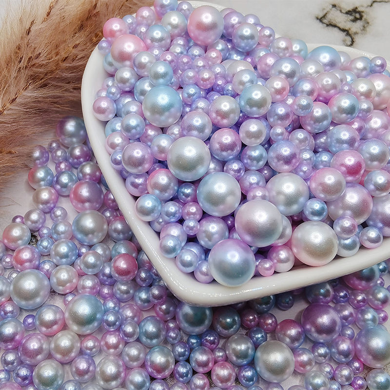 Gradient Mermaid Pastel Beads, Round Mermaid Pearl Embellishments