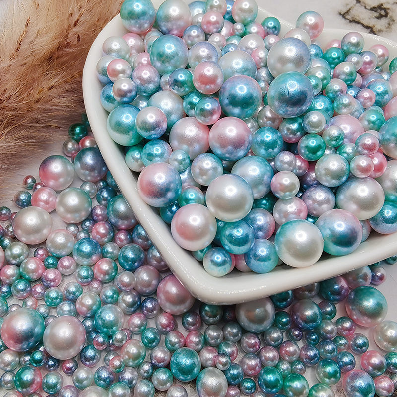 Gradient Mermaid Pastel Beads, Round Mermaid Pearl Embellishments