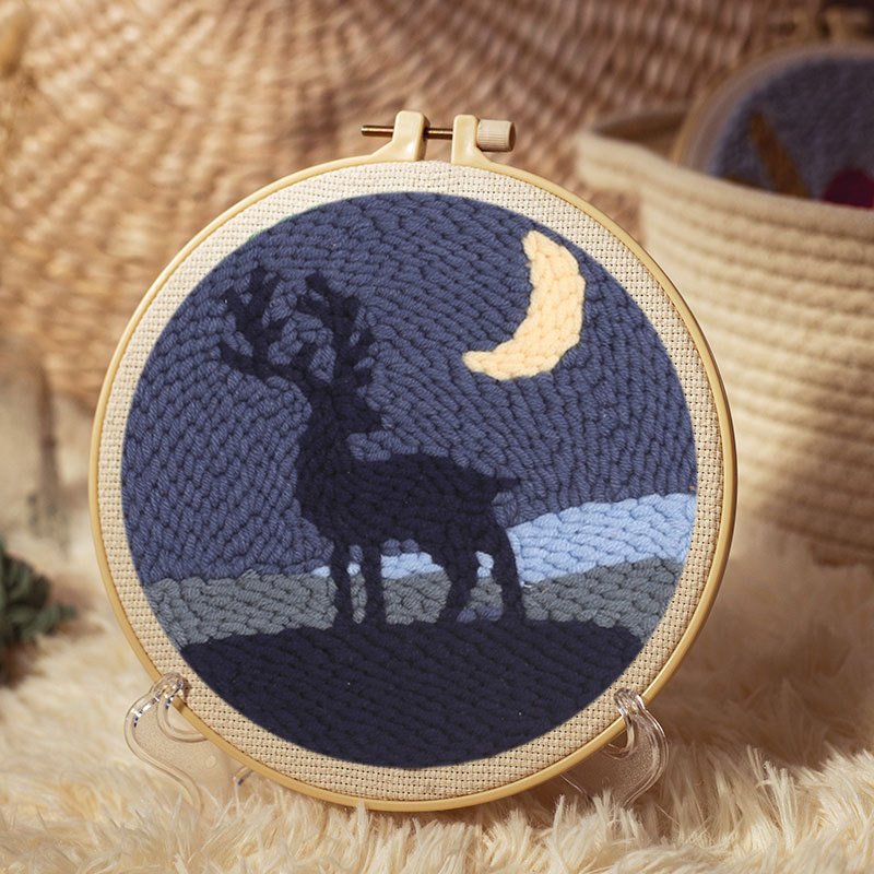 Buy DIY Punch Embroidery Kits for Adults Animal Pattern with Accessories  Adjustable Punch Needle Pen Threader Cloth Colorful Yarn 20cm Embroidery  Hoop 8 inch Star Unicorn Online at desertcartOMAN