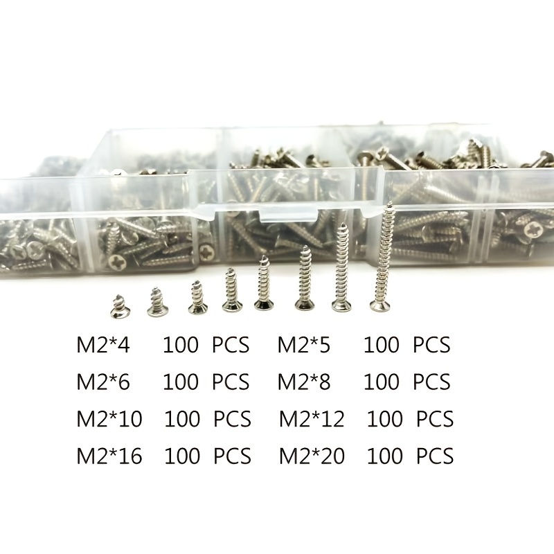 M2 Stainless Steel Self Tapping Screw Assortment Kit Tapping Temu 
