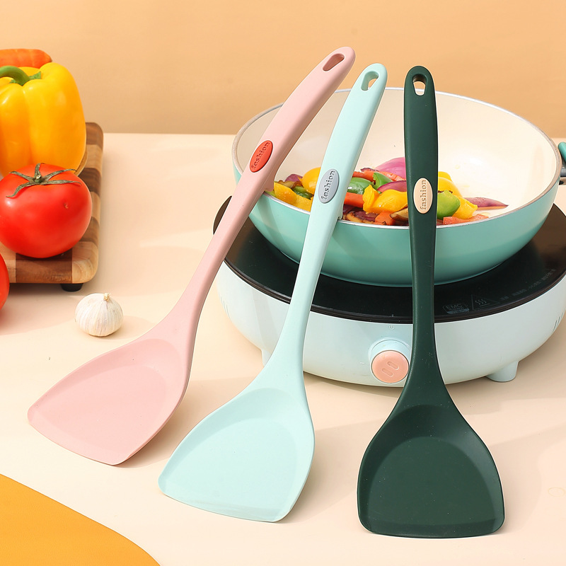 Silicone Spatula Non-stick Silicone Spatula High Temperature Resistant  Wooden Handle Spatula Household Frying Spoon Cooking Spatula Kitchen  Utensils - Temu