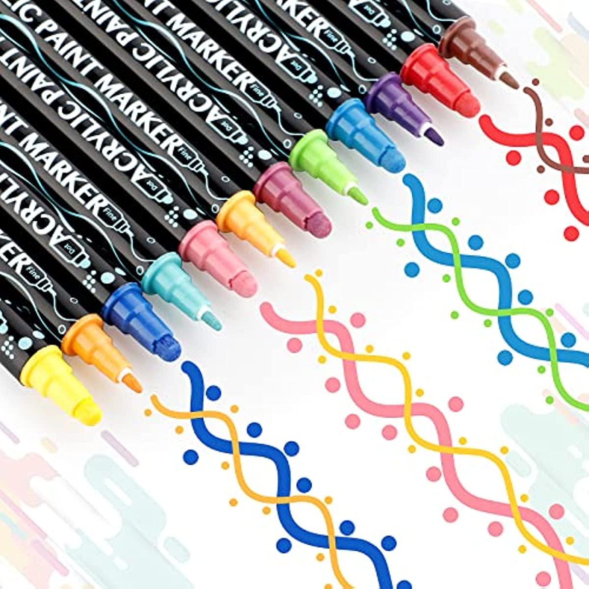 PAINTIGO 26 Paint Pens Paint Markers, Acrylic Paint Pens for Rock Painting, Canvas, Wood, Glass, Ceramic, Fabric, Acrylic Paint Markers for Craft