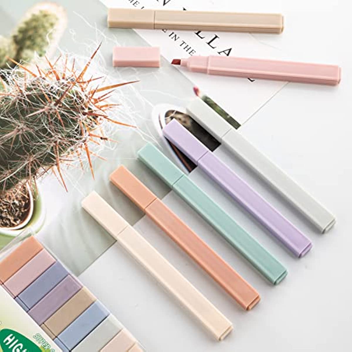 12 Pieces Aesthetic Bible Highlighters and Pens No Bleed with Chisel Tip  Pastel Markers Multicolor Kawaii Stationary for Office School Supplies