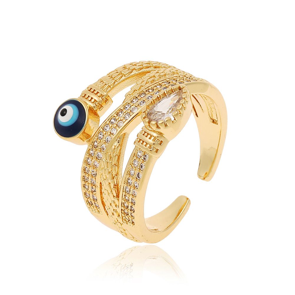 Multi Style Evil Eye Ring 18k Gold Plated Hand Decoration Party Holiday  Gift | Shop The Latest Trends | Temu