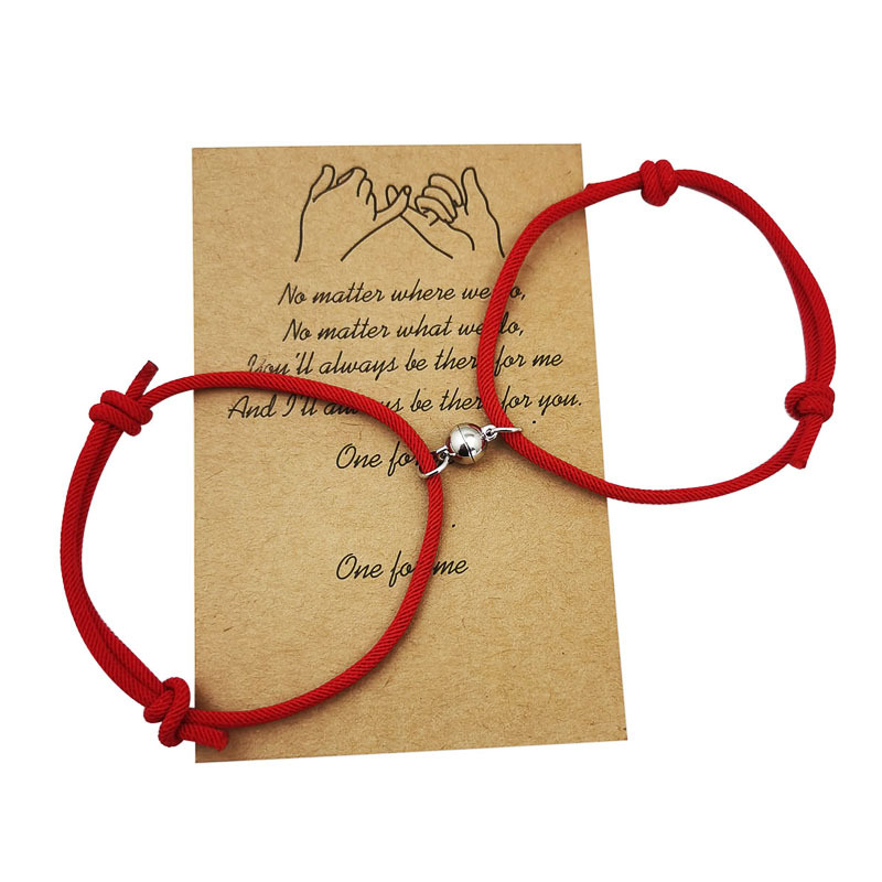 Magnetic Heart Couple Chain Bracelet-matching Magnetic Charm Bracelet-long  Distance Relationship Jewelry-trendy Best Friend Gift Idea -  Israel