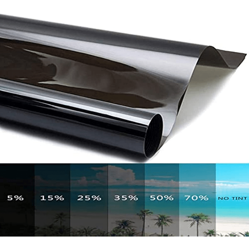 1pc 50.8cm X 299.72cm Pellicola protettiva solare UV per autoadesivi,  pellicola per vetri oscurati per auto nera, pellicola per vetri per auto