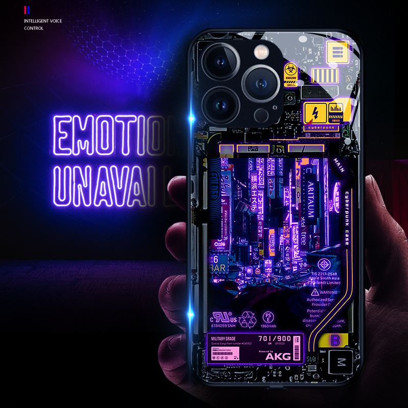 Capa Luminosa para Celular Cyberpunk, Essencial Brilhante para  Trendsetters, Moda Legal, iPhone 11, iPhone 12, iPhone 13 Pro ou Pro Max,  Iluminação Extravagante - AliExpress