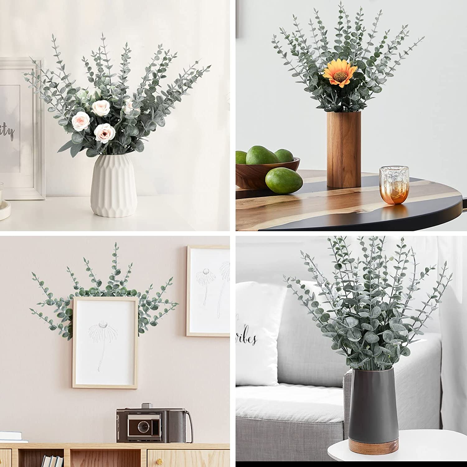 Artificial Greenery Leaves Stems, Fake Eucalyptus Plant Branches, For  Floral Arrangement Vase Filler, Wedding Centerpieces Bouquets Home Table  Decor, Winter Christmas Home Decor, Aesthetic Room Decor - Temu
