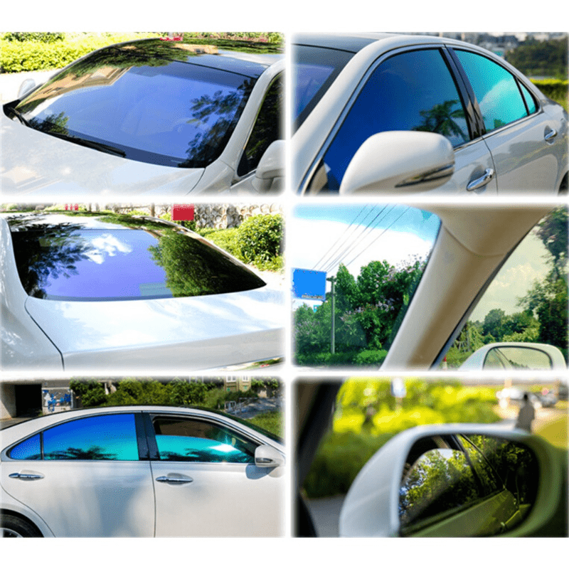 60%VLT Chameleon Window Film Blue Effect Iridescent Clear Solar Film for  Car