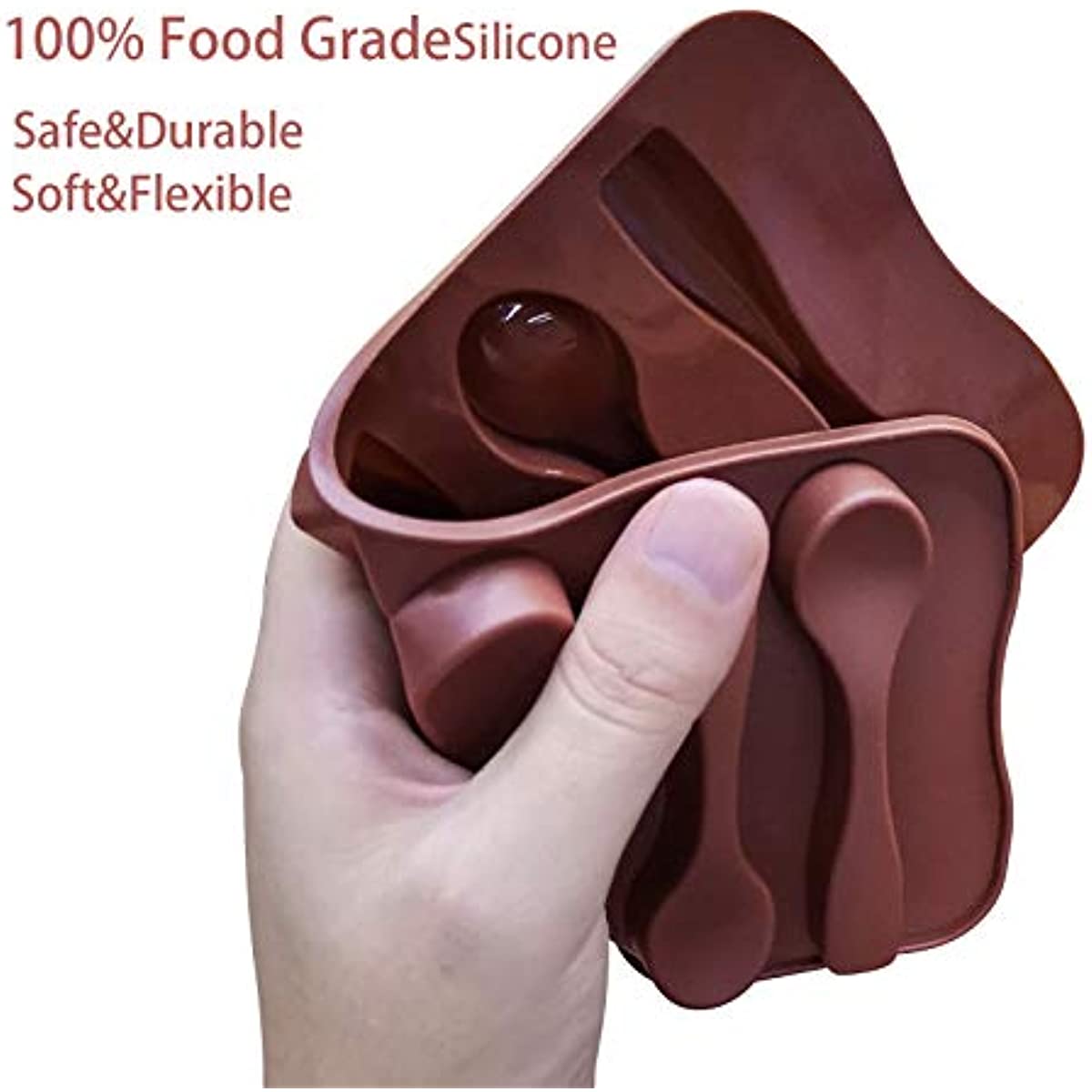 Spoon Shape Molds 6 Cavity Chocolate Candy Gummy Molds Food Grade Chocolate  Ice Jelly Silicone Mold Baking Tools