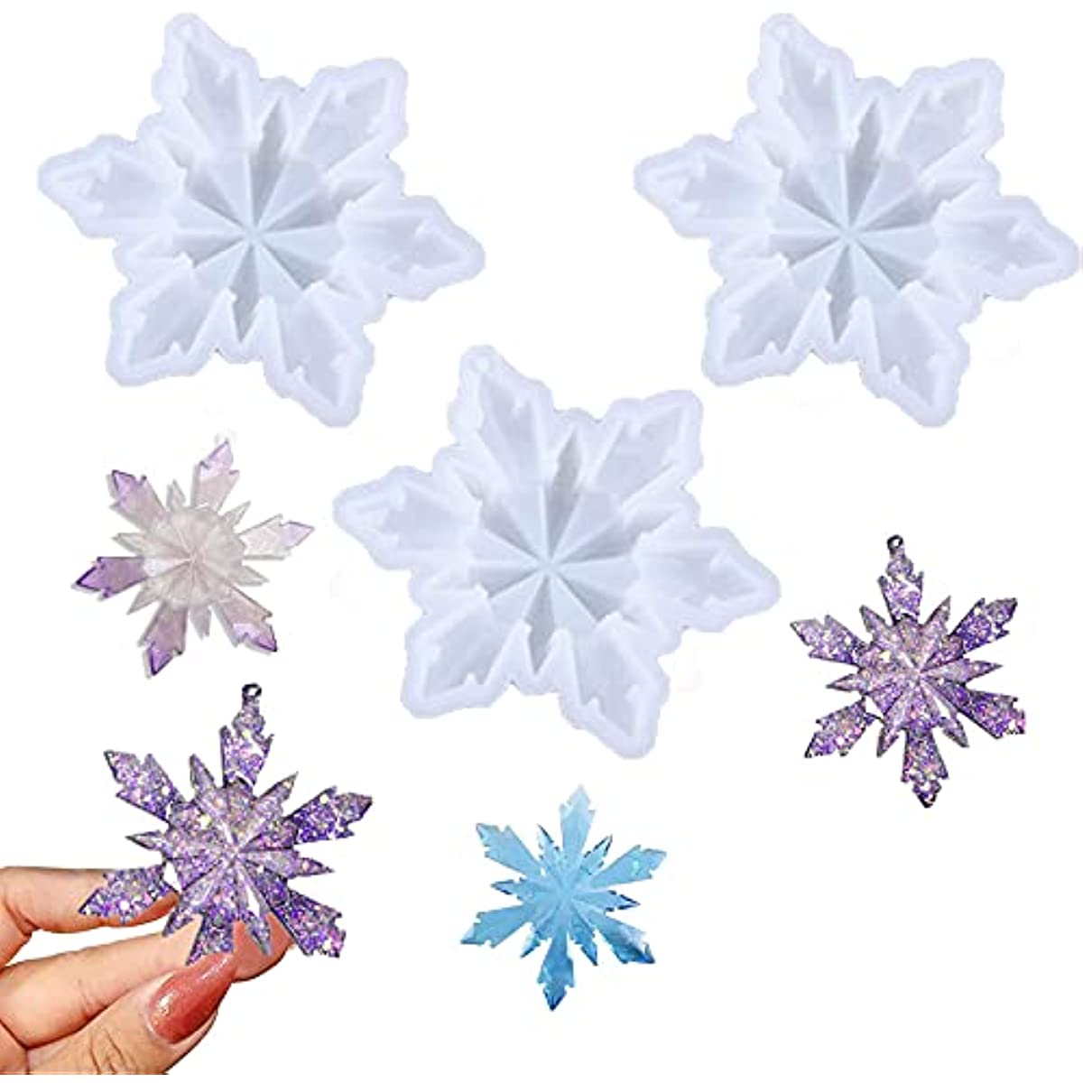 3d Snowflake Silicone Resin Mold For Diy Ornament Jewelry - Temu