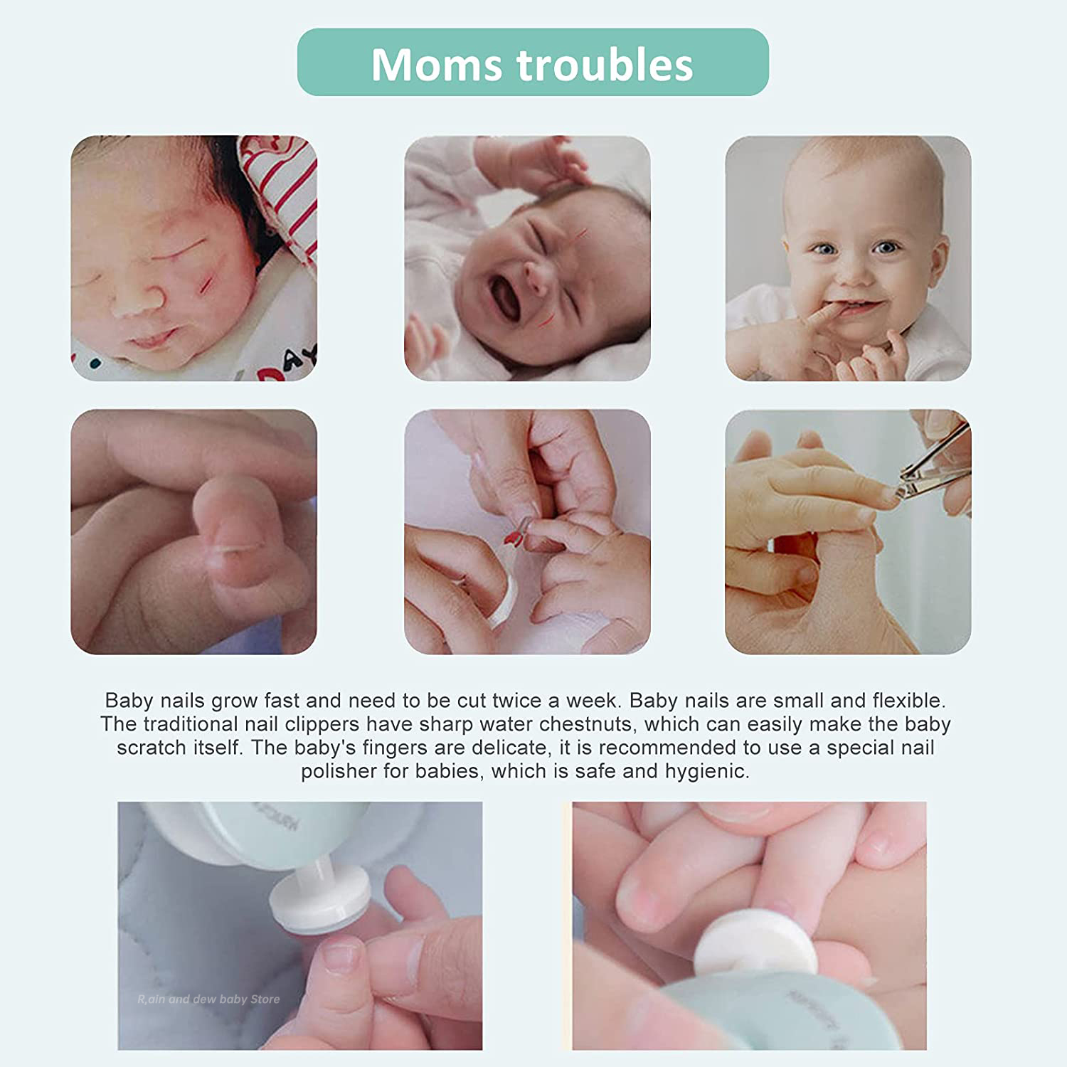 Trim Lima de Uñas Eléctrica Para Bebes 0+m: Cuida las uñas de tus hijos