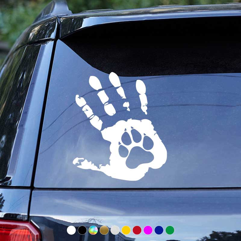 Brighten Car A Fun Handprint Dog Paw Print Decal! - Temu Canada