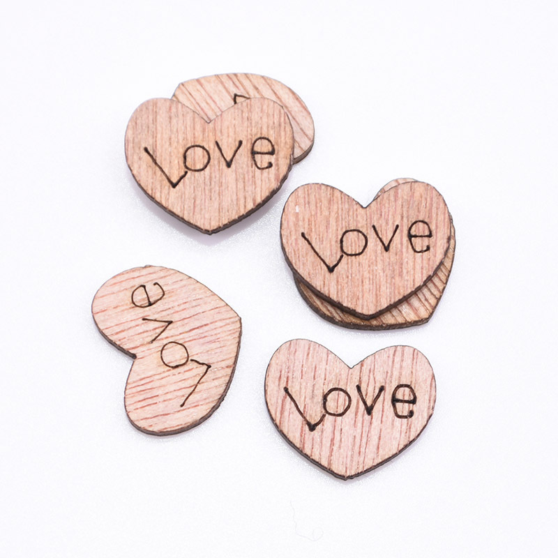 Lystaii 400pcs Rustic Wooden Love Heart Wedding Table Scatter