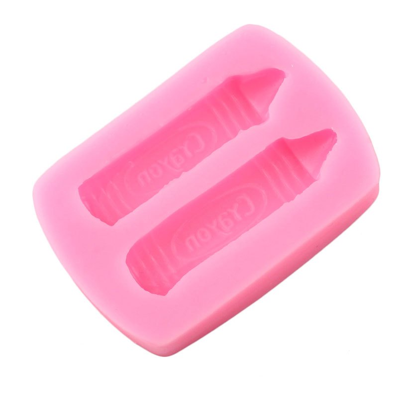 popular   silicone crayon mold for   bpa free fondant   cake decorating tools reusable non stick candy clay molds pink silicone baking molds details 4