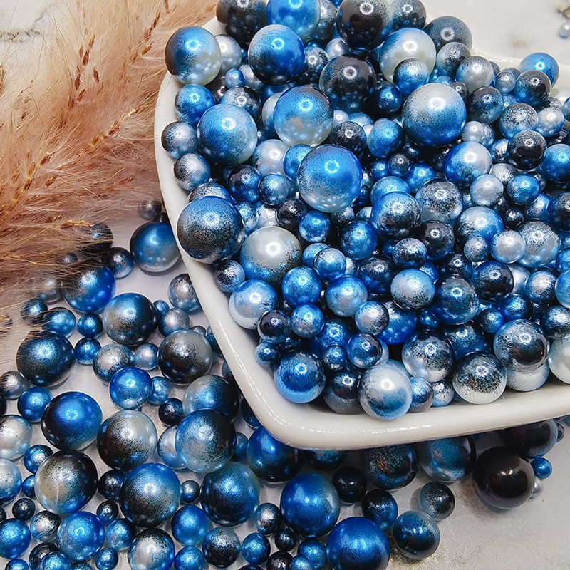 3-6mm Mix Size Acrylic Transition Color Round Pearl Loose Mermaid Beads  Jewelry
